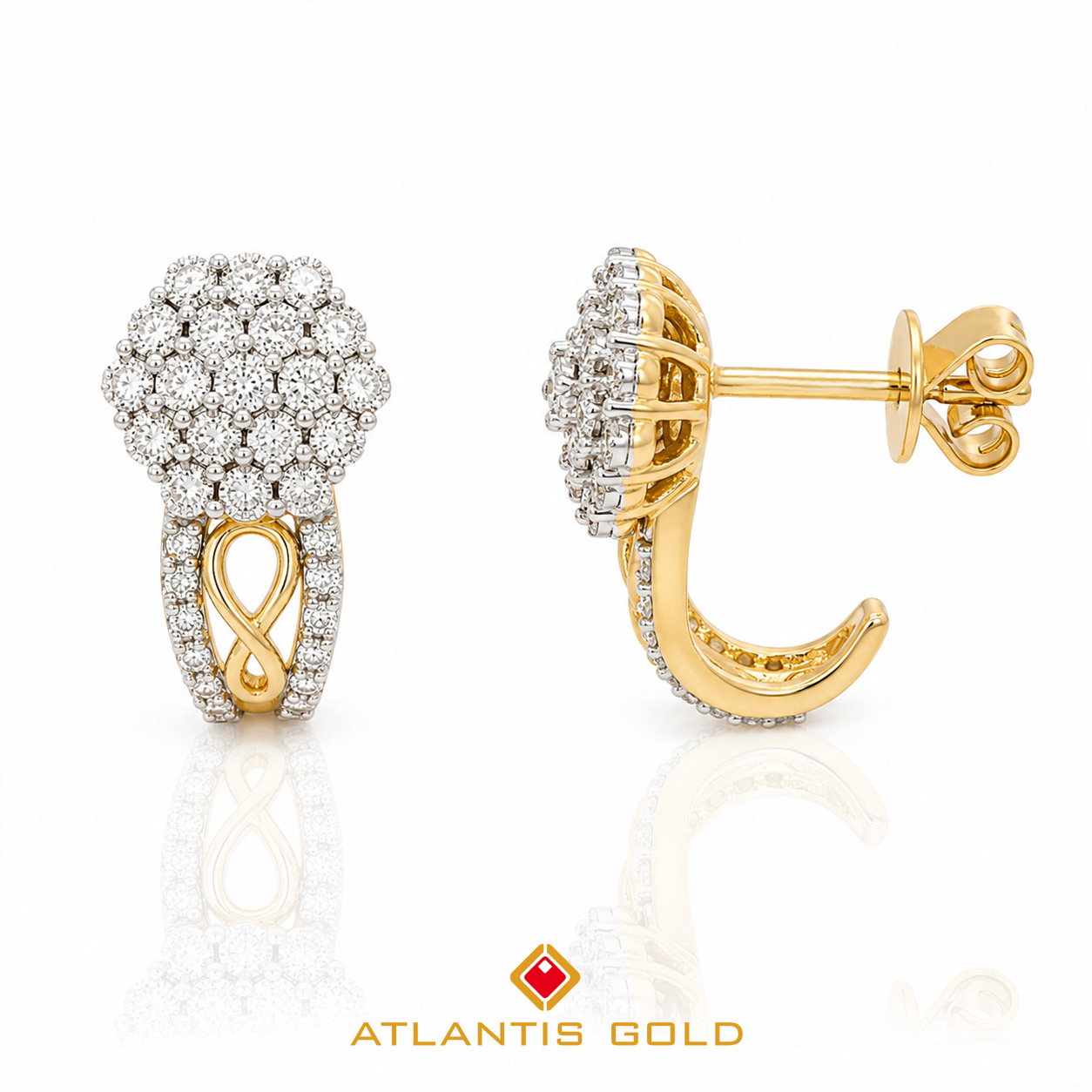 Cercei cu Diamante Auris din aur de 14K