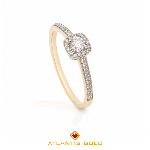 Inel cu diamante Eternal Spark din aur de 14K