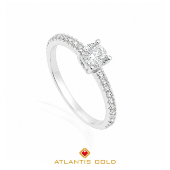 Inel de Logodnă Brilliant Love - Diamante, Aur alb 14K