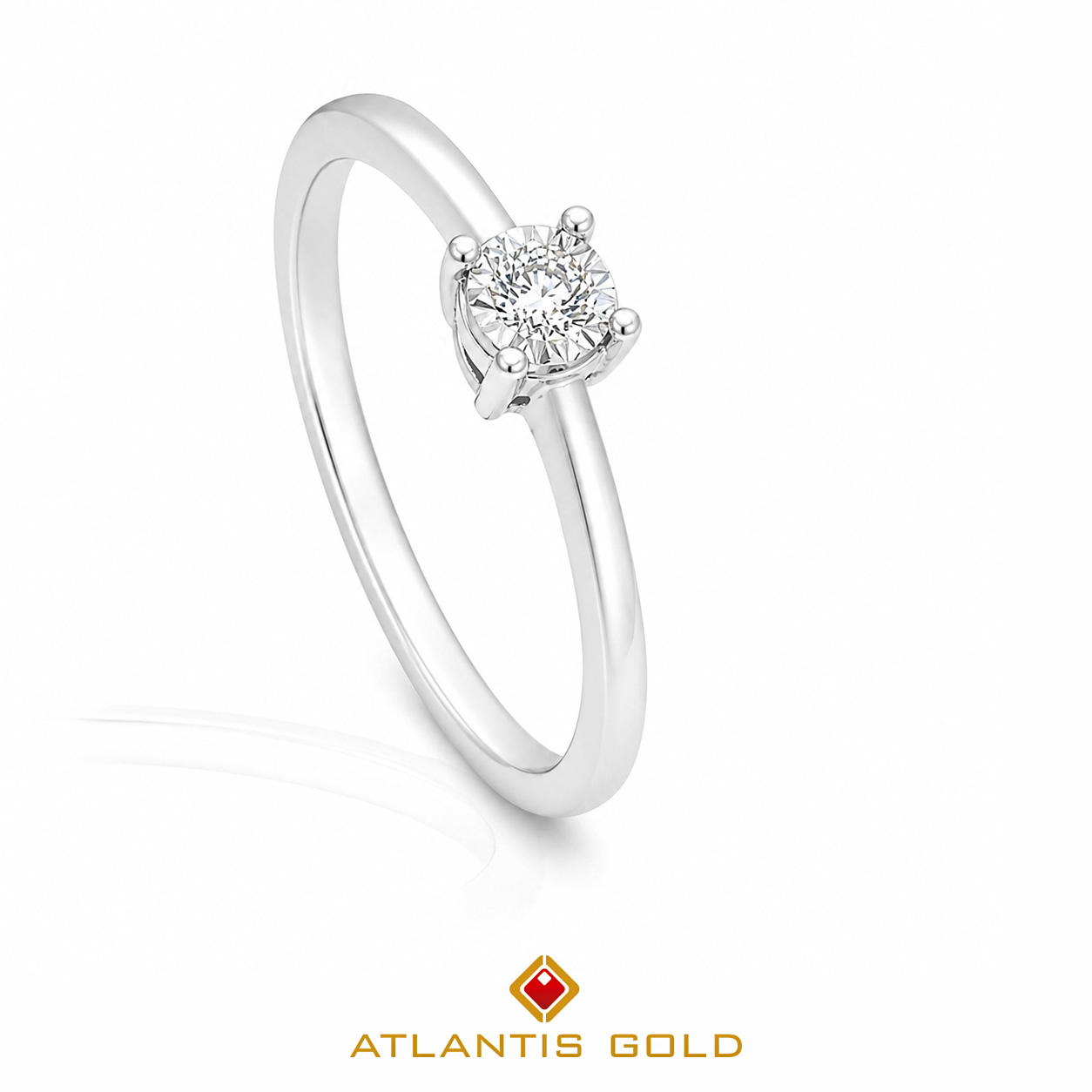 Inel Aura - Diamant, Aur alb 14K