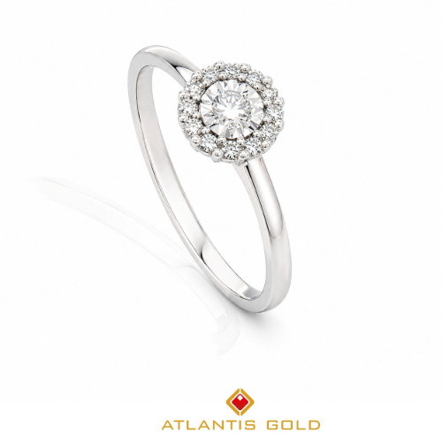 Inel Angel Glow - Diamante, Aur alb 14K