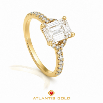 Inel de logodnă Athena -  Diamante de laborator, Aur galben 14K