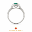 Inel cu smarald si diamante de laborator Ismeria din aur de 14k