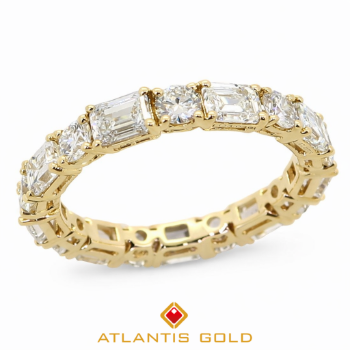 Inel cu diamante de laborator Serena din aur galben de 14k