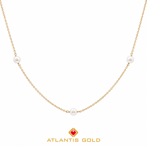 Lant cu perle Timeless din aur de 14K