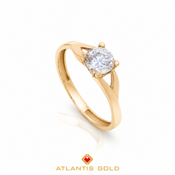 Inel cu piatră zirconia Bellezza din aur de 14K