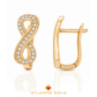 Cercei cu pietre zirconia Infinity din aur de 14K