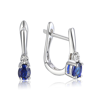 Cercei din aur alb de 18k  cu diamante 71471