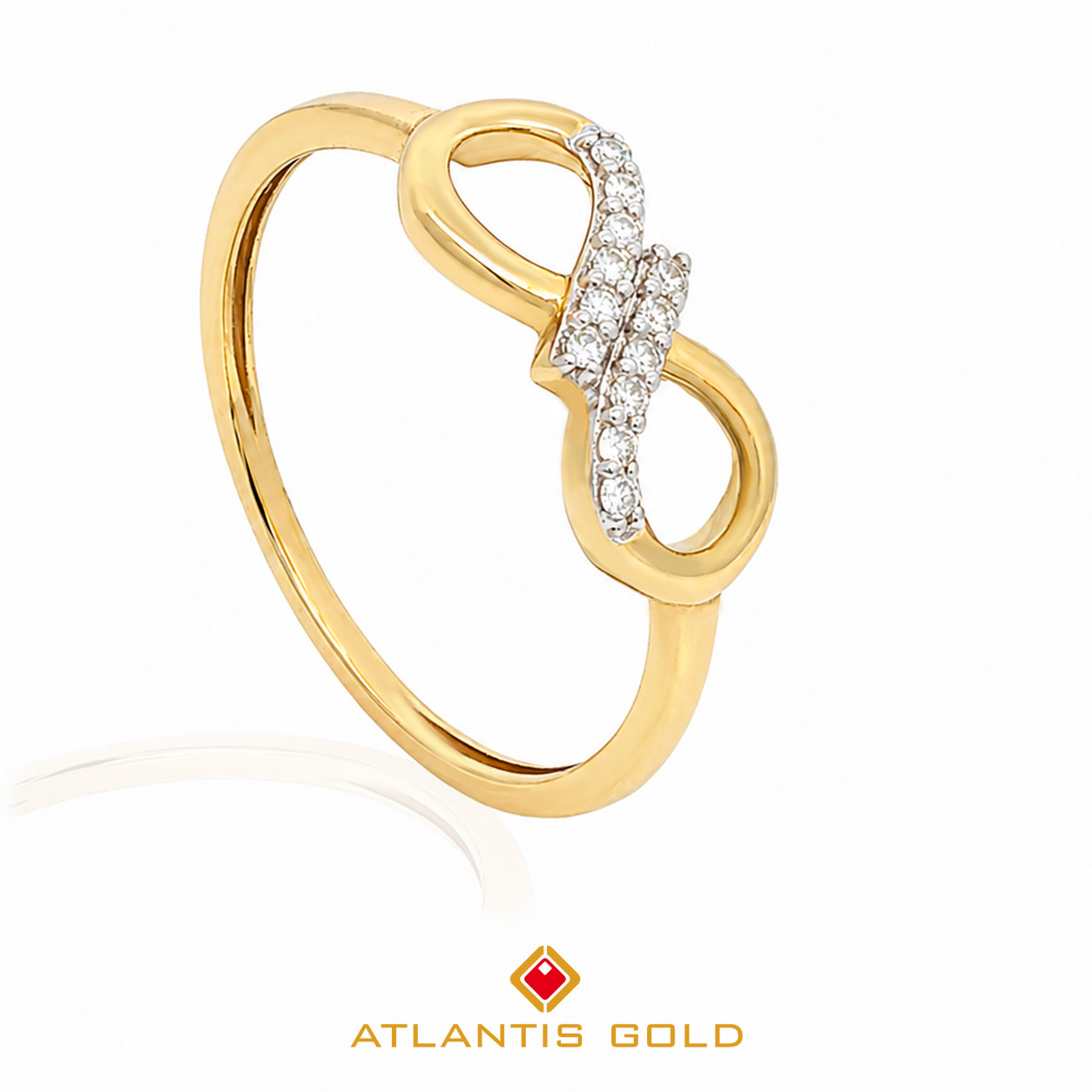 Inel Infinite- Diamante, Aur galben 18K