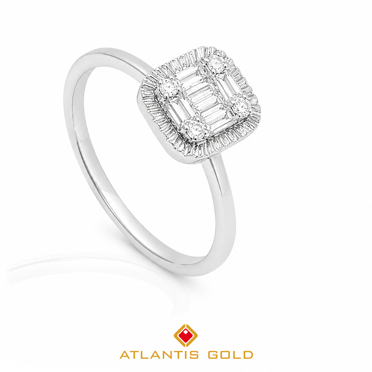 Inel Elodie - Diamante, Aur alb 18K